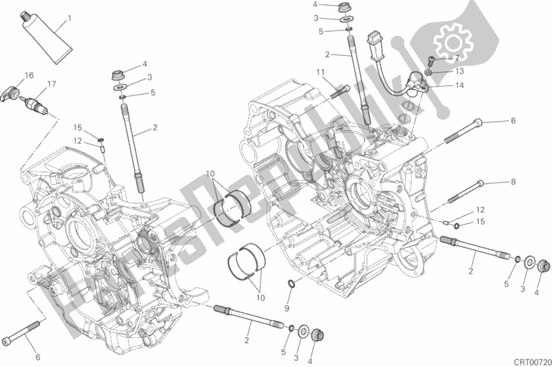 All parts for the 10a - Half-crankcases Pair of the Ducati Hypermotard 939 USA 2017